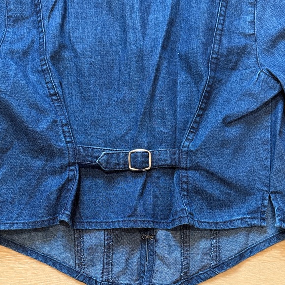 Free People Denim V-Neck Top - Picture 7 of 9